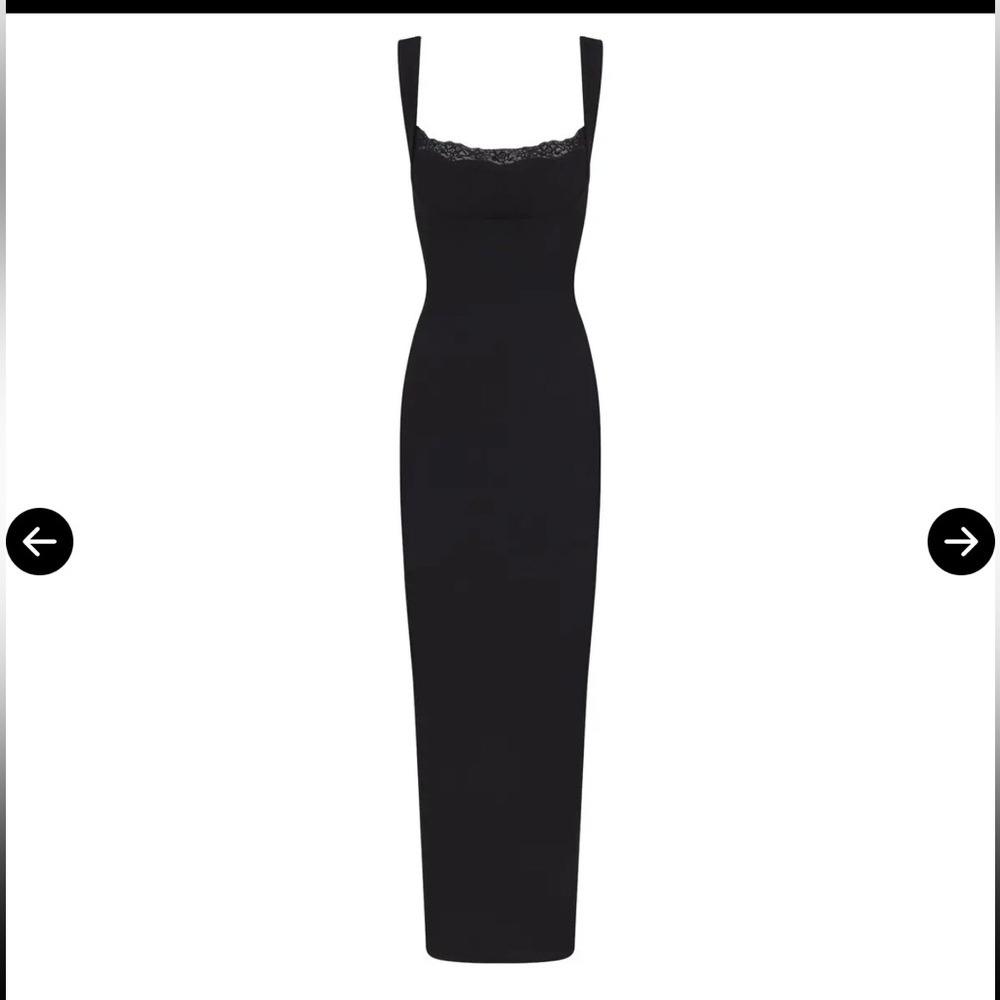 SKIMS RARE! Soft Lounge Long Lace Tank Dress with Bralette - Picture 10 of 11